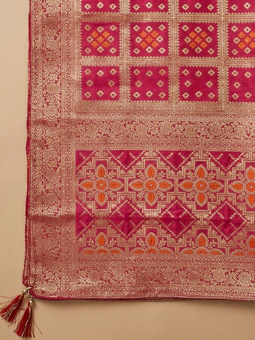 Purple Tissue Embroidered Unstitched Dress Material