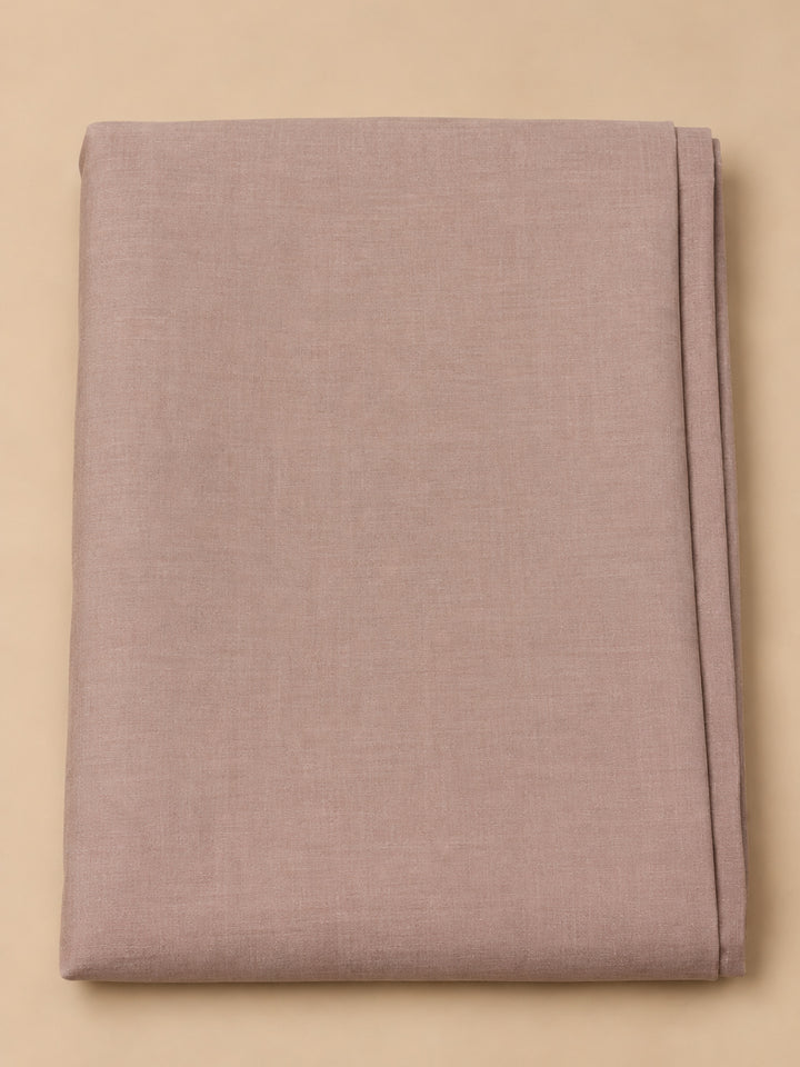 Beige Chanderi Embroidered Unstitched Dress Material