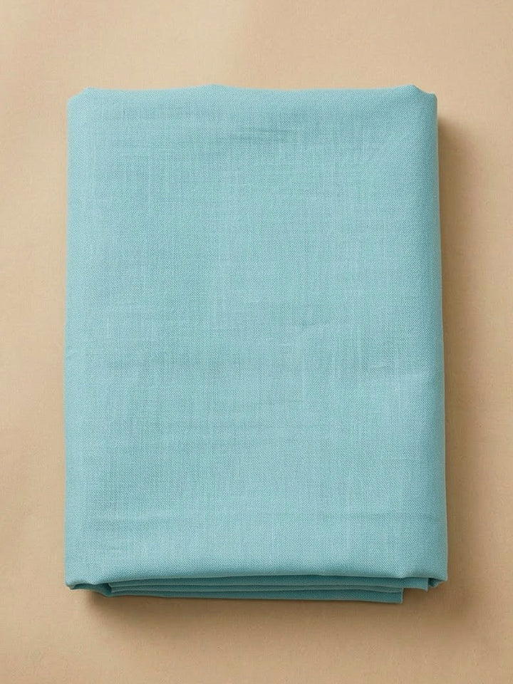 Sky Blue Chanderi Embroidered Unstitched Dress Material