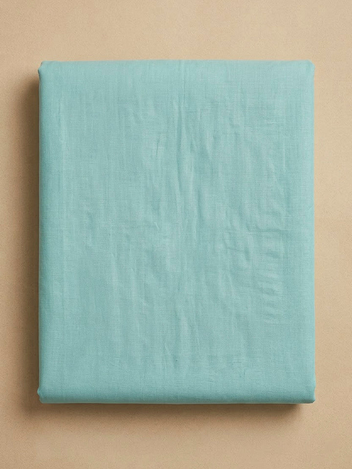 Sky Blue Chanderi Embroidered Unstitched Dress Material