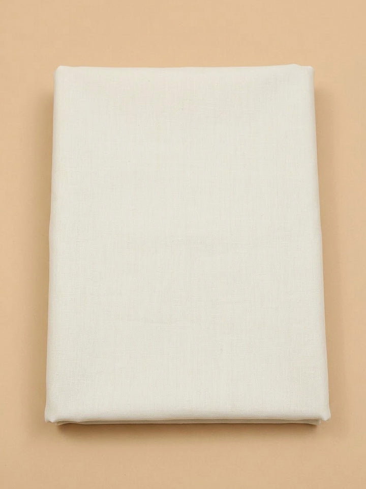 Off White Chanderi Embroidered Unstitched Dress Material
