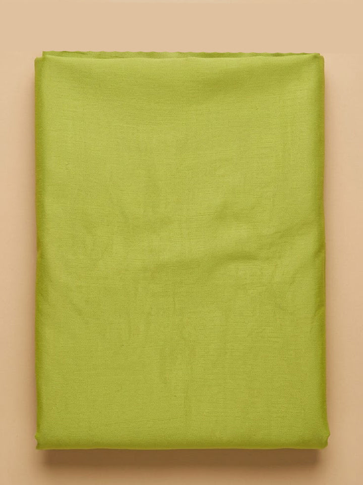 Pista Green Chanderi Embroidered Unstitched Dress Material