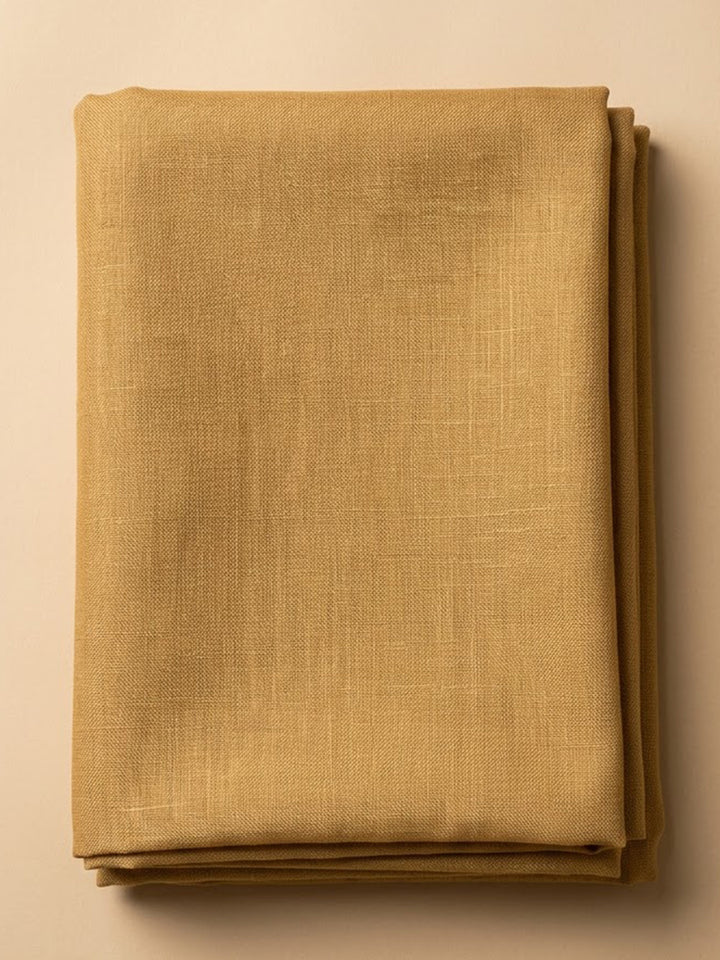 Beige Chanderi Embroidered Unstitched Dress Material