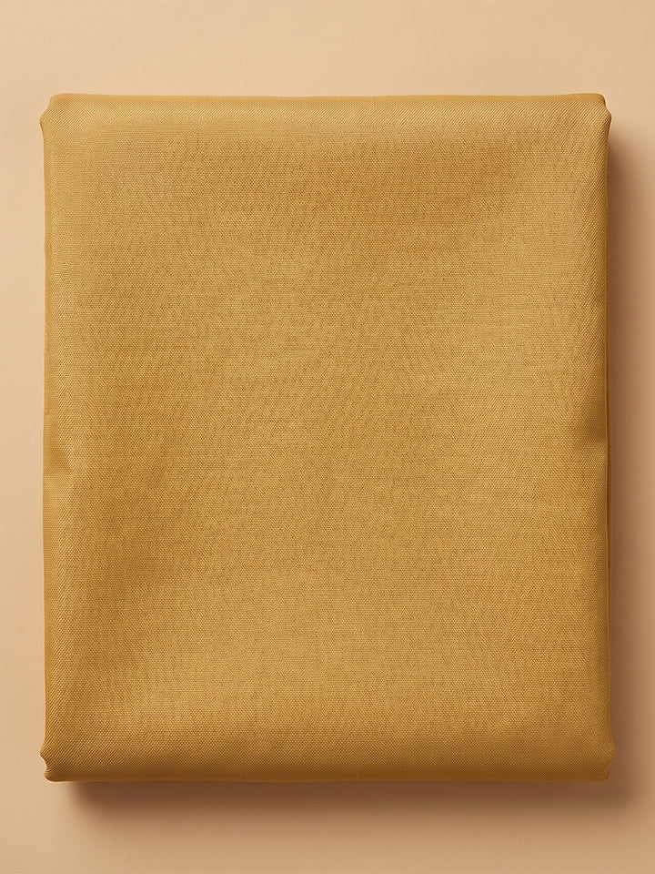 Beige Chanderi Embroidered Unstitched Dress Material