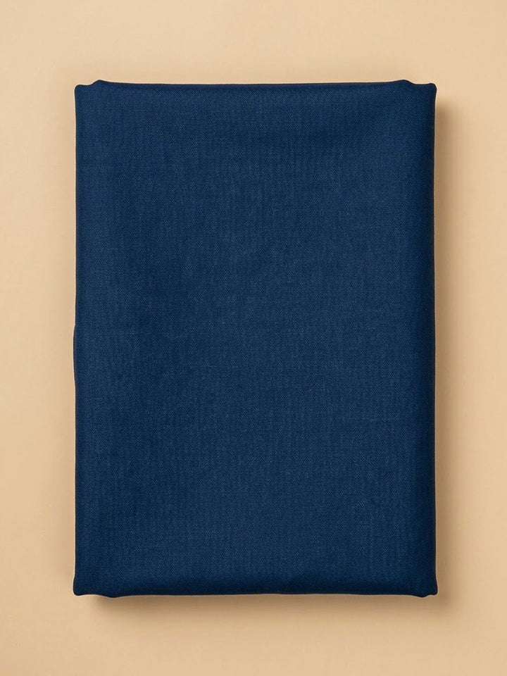Navy Blue Chanderi Embroidered Unstitched Dress Material