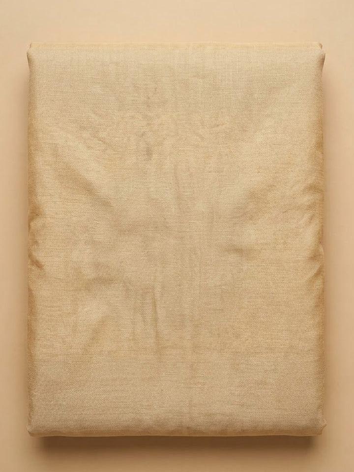 Beige Organza Printed Unstitched Dress Material