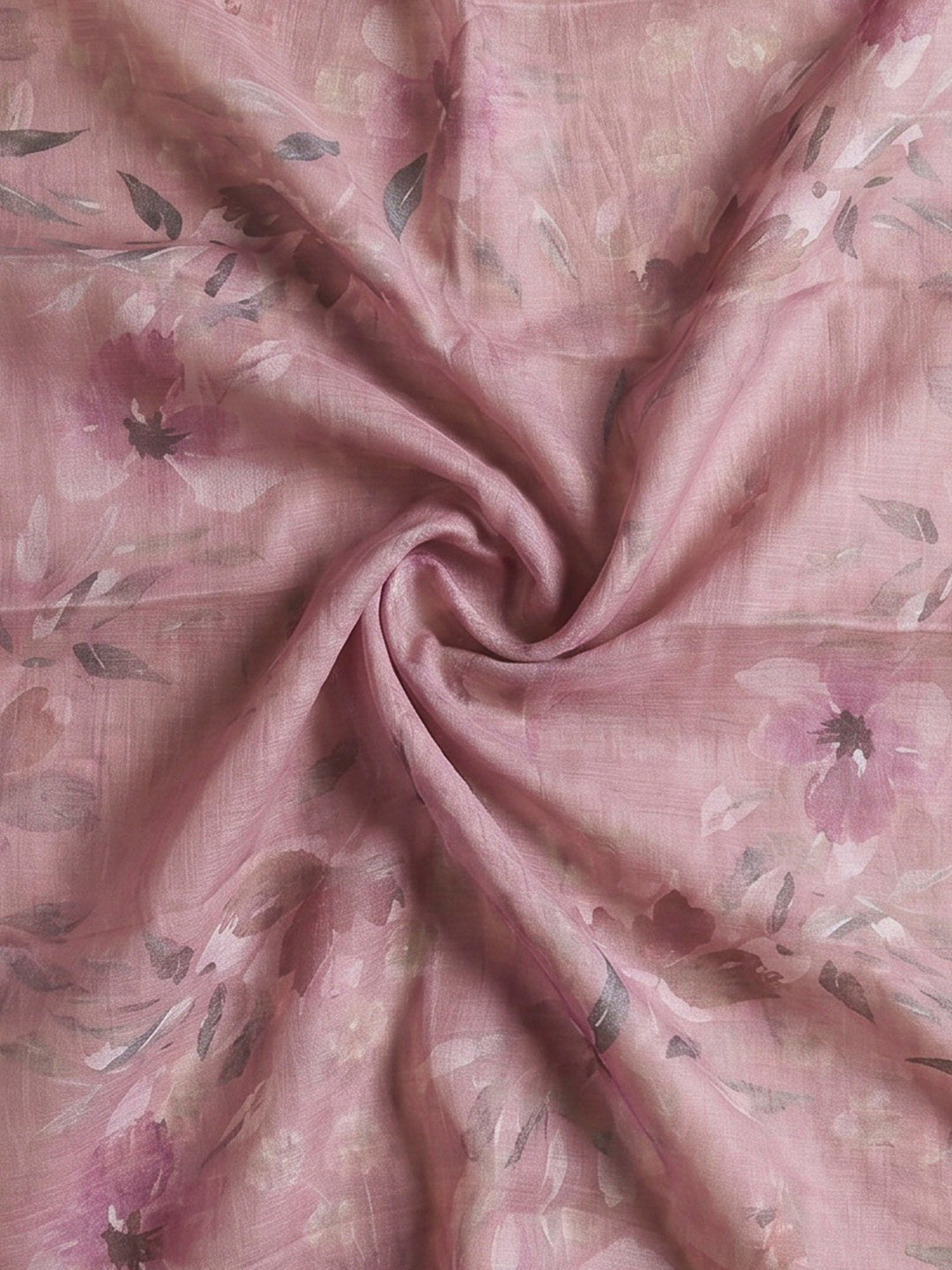 Onion Pink Linen Blend Printed Unstitched Dress Material