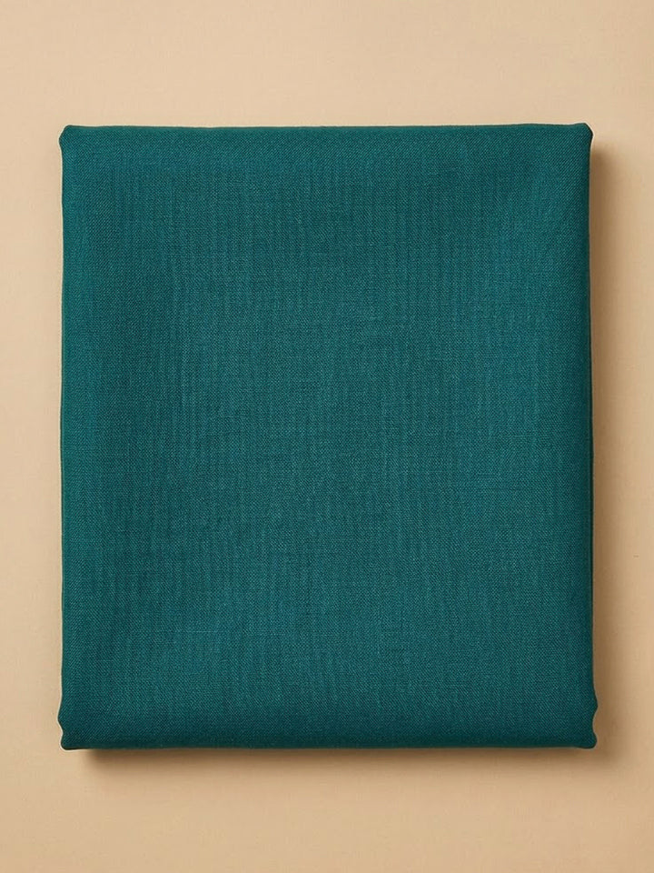 Blue Linen Blend Printed Unstitched Dress Material