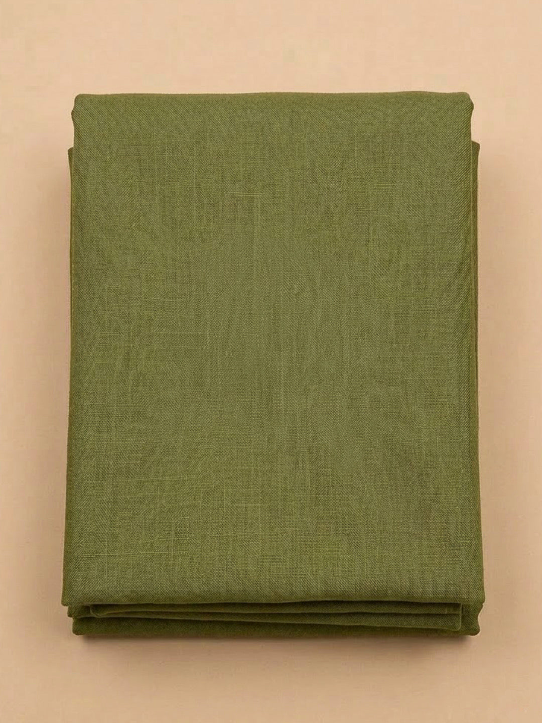Green Linen Blend Printed Unstitched Dress Material