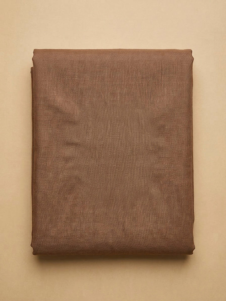 Brown Organza Embroidered Unstitched Dress Material