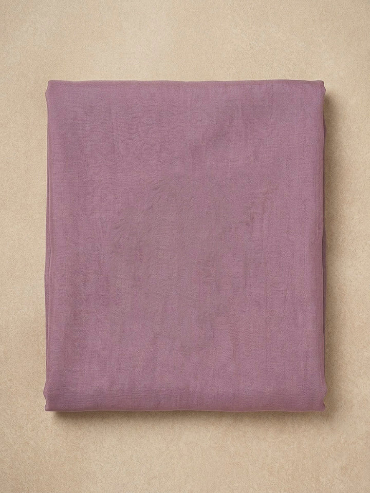 Lavender Organza Embroidered Unstitched Dress Material