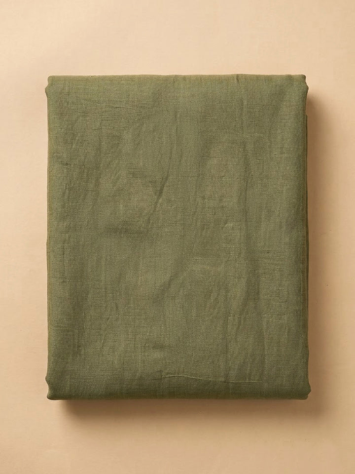 Olive Green Organza Embroidered Unstitched Dress Material