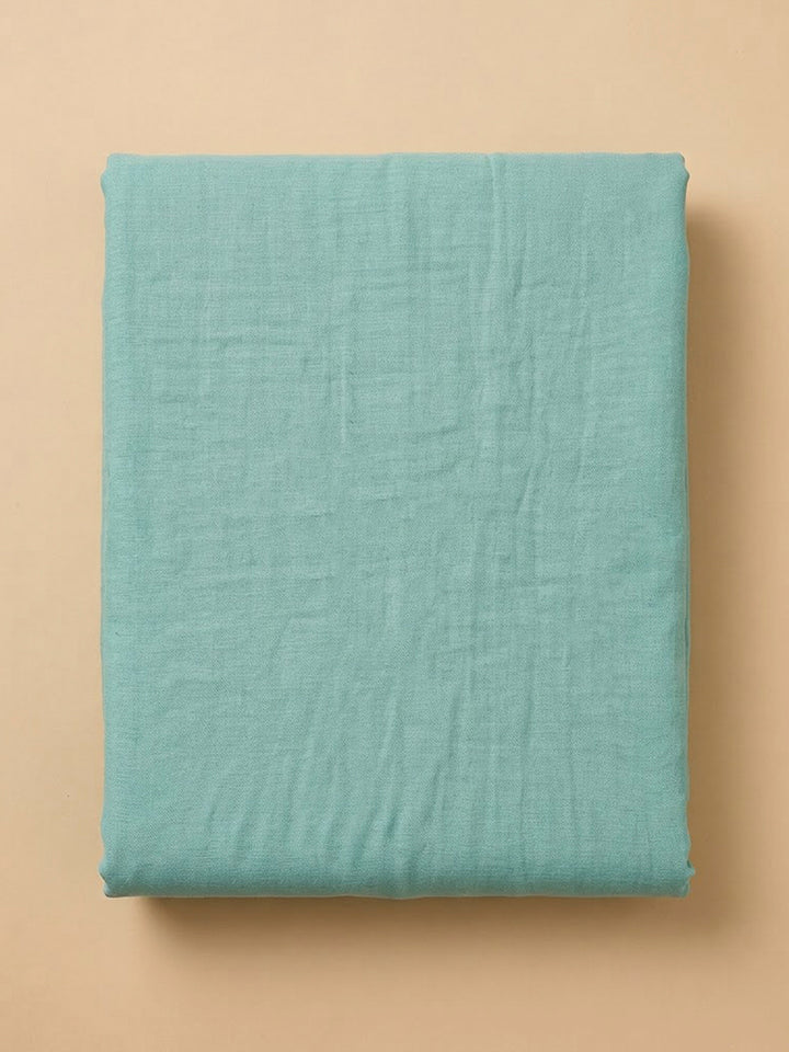 Sea Green Chanderi Embroidered Unstitched Dress Material