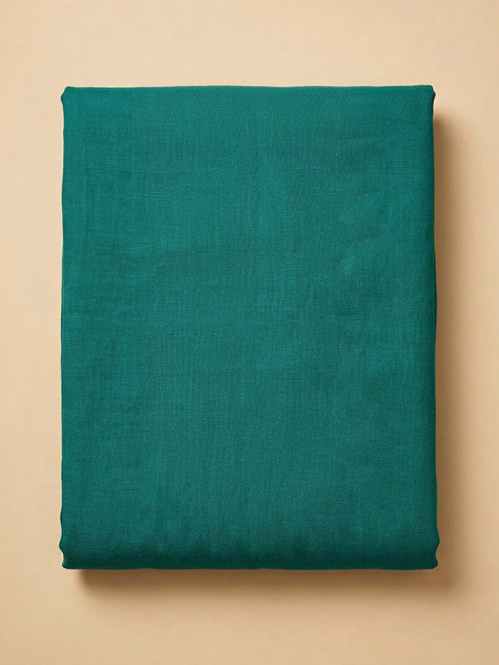 Green Chanderi Embroidered Unstitched Dress Material