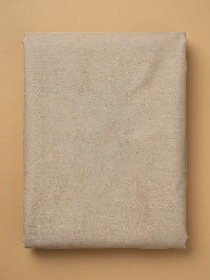 Cream Organza Embroidered Unstitched Dress Material