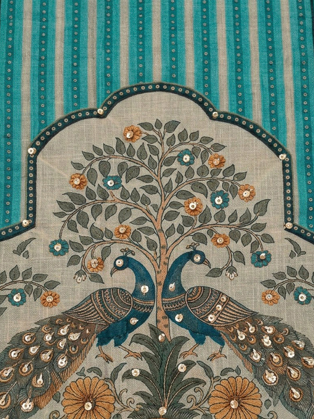 Firozee Linen Blend Printed Unstitched Dress Material