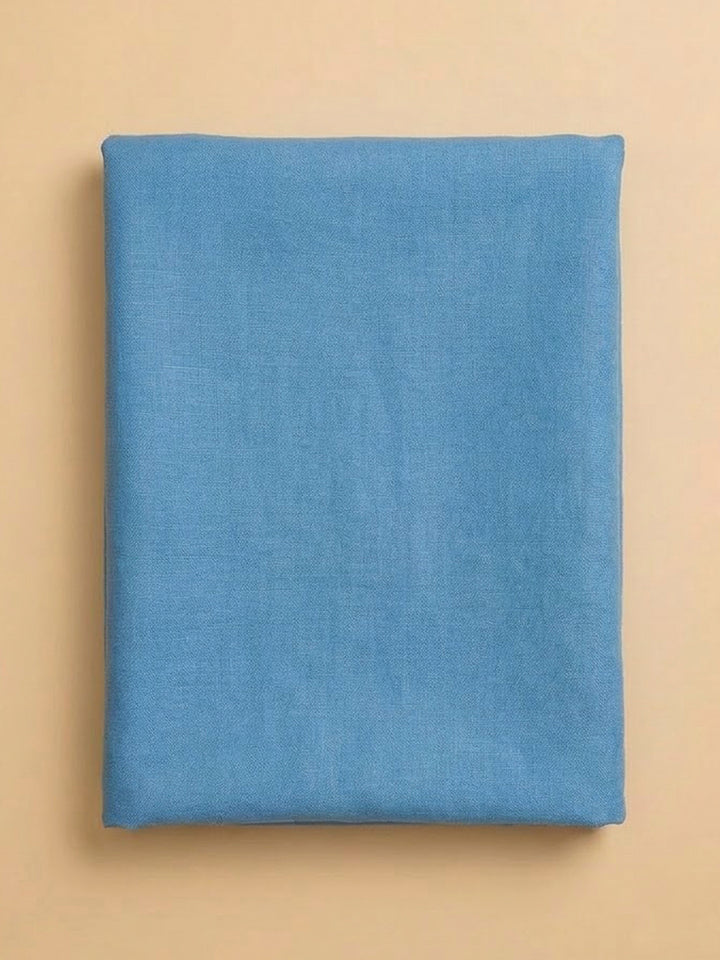 Blue Chanderi Embroidered Unstitched Dress Material