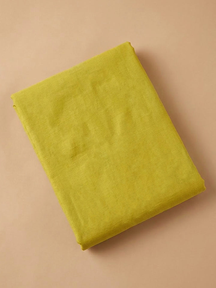 Yellow Chanderi Embroidered Unstitched Dress Material
