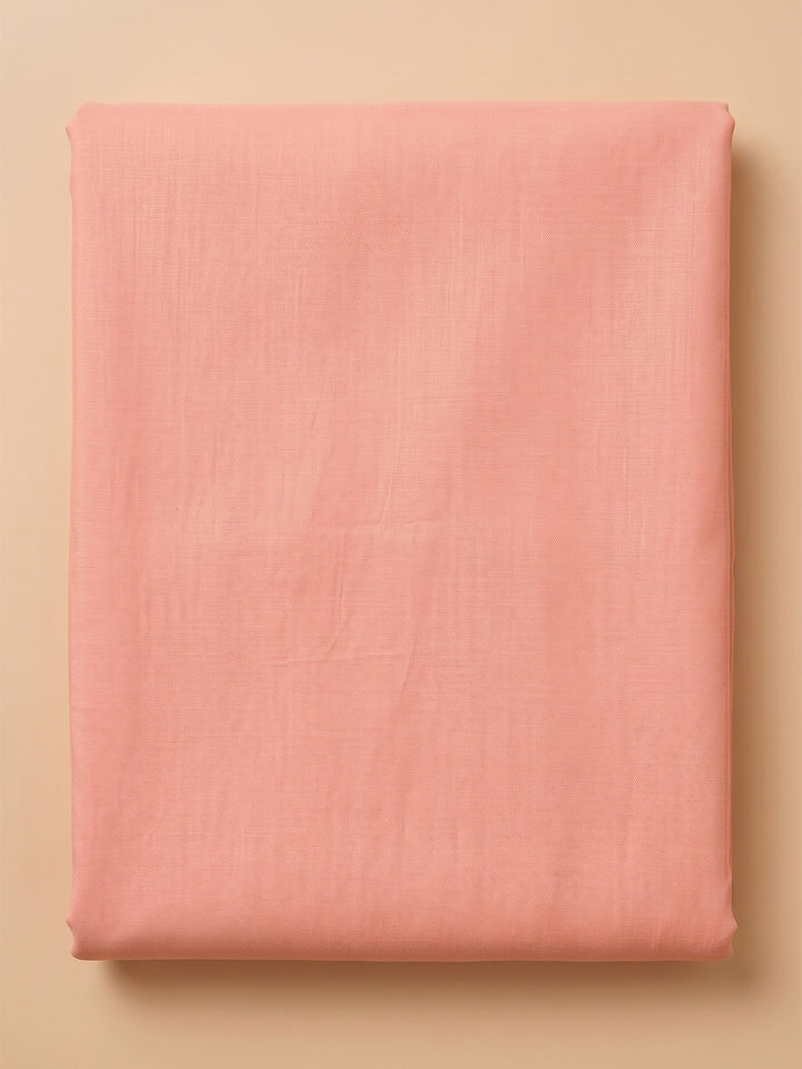 Peach Chanderi Embroidered Unstitched Dress Material