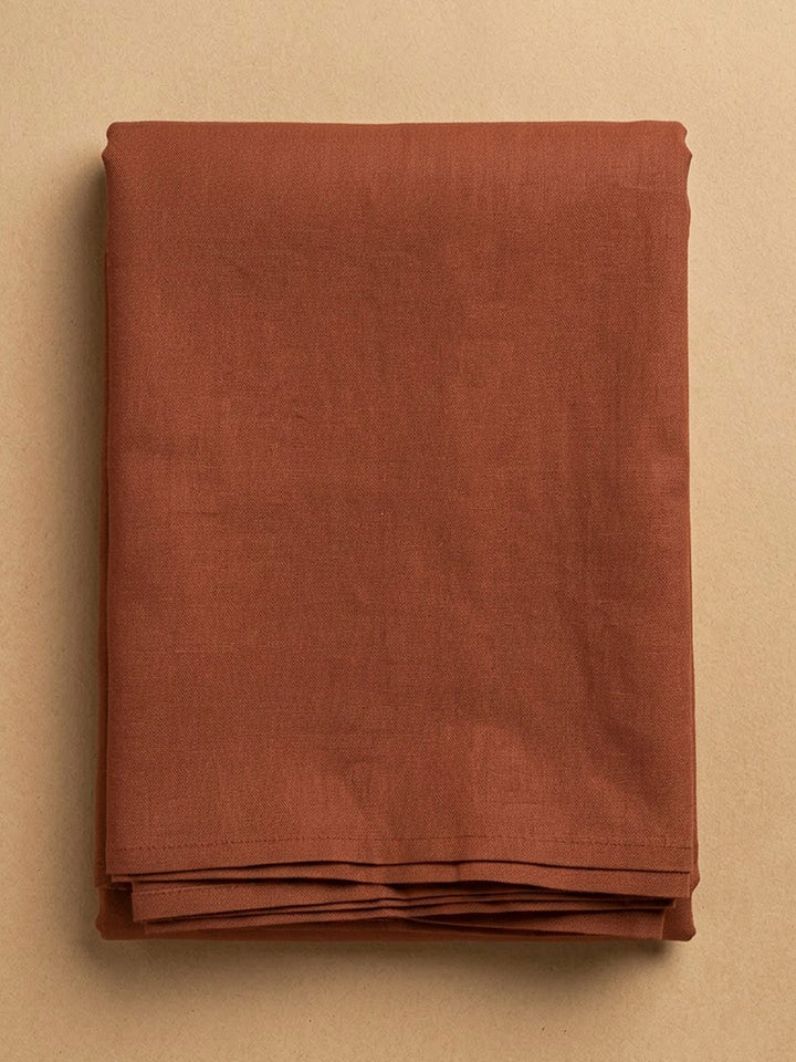 Rust Chanderi Printed Unstitched Dress Material