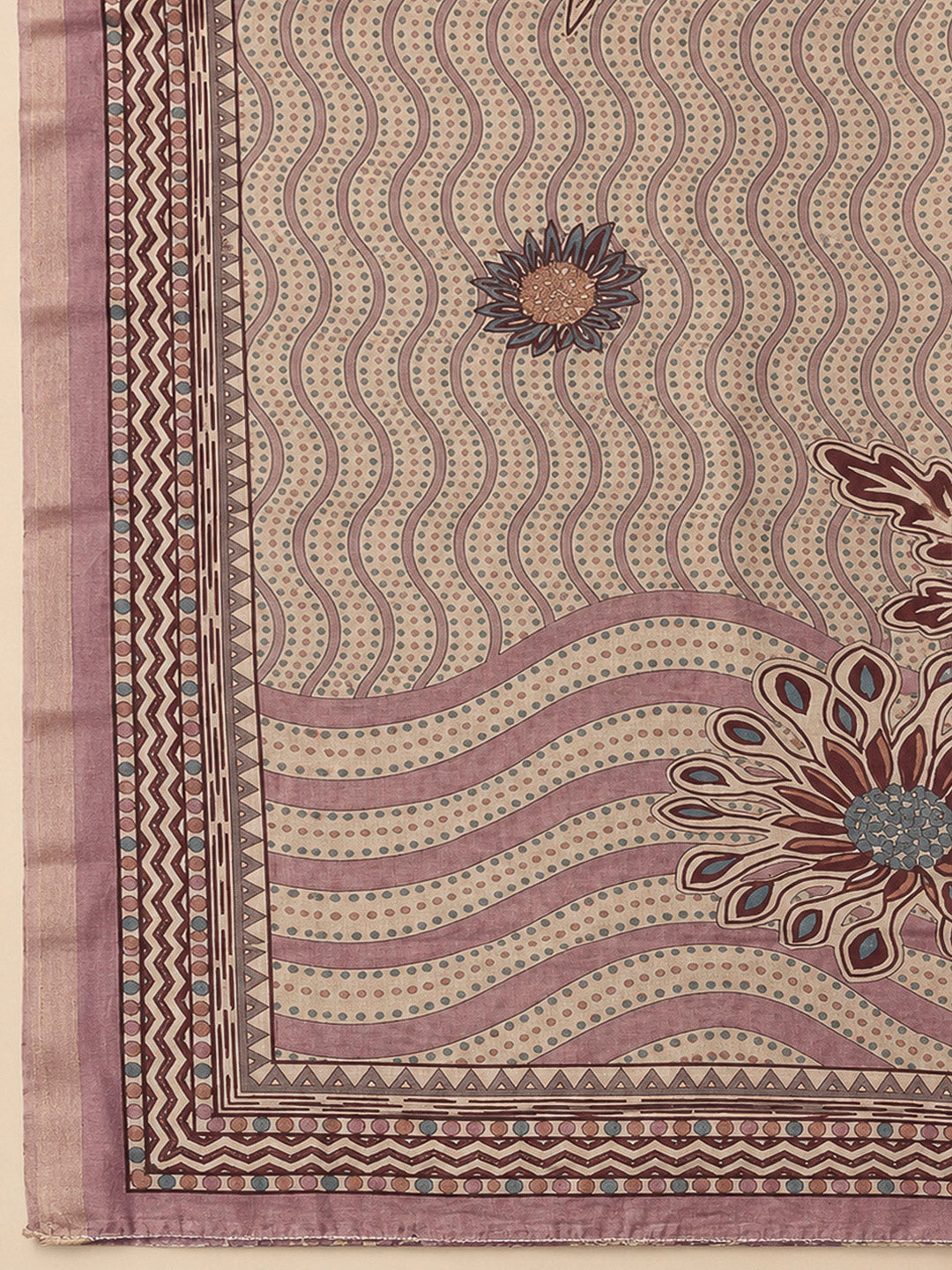 Onion Pink Chanderi Embroidered Unstitched Dress Material