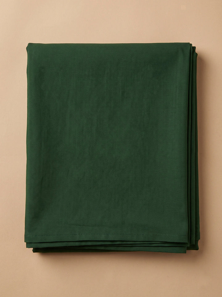 Bottle Green Chanderi Embroidered Unstitched Dress Material