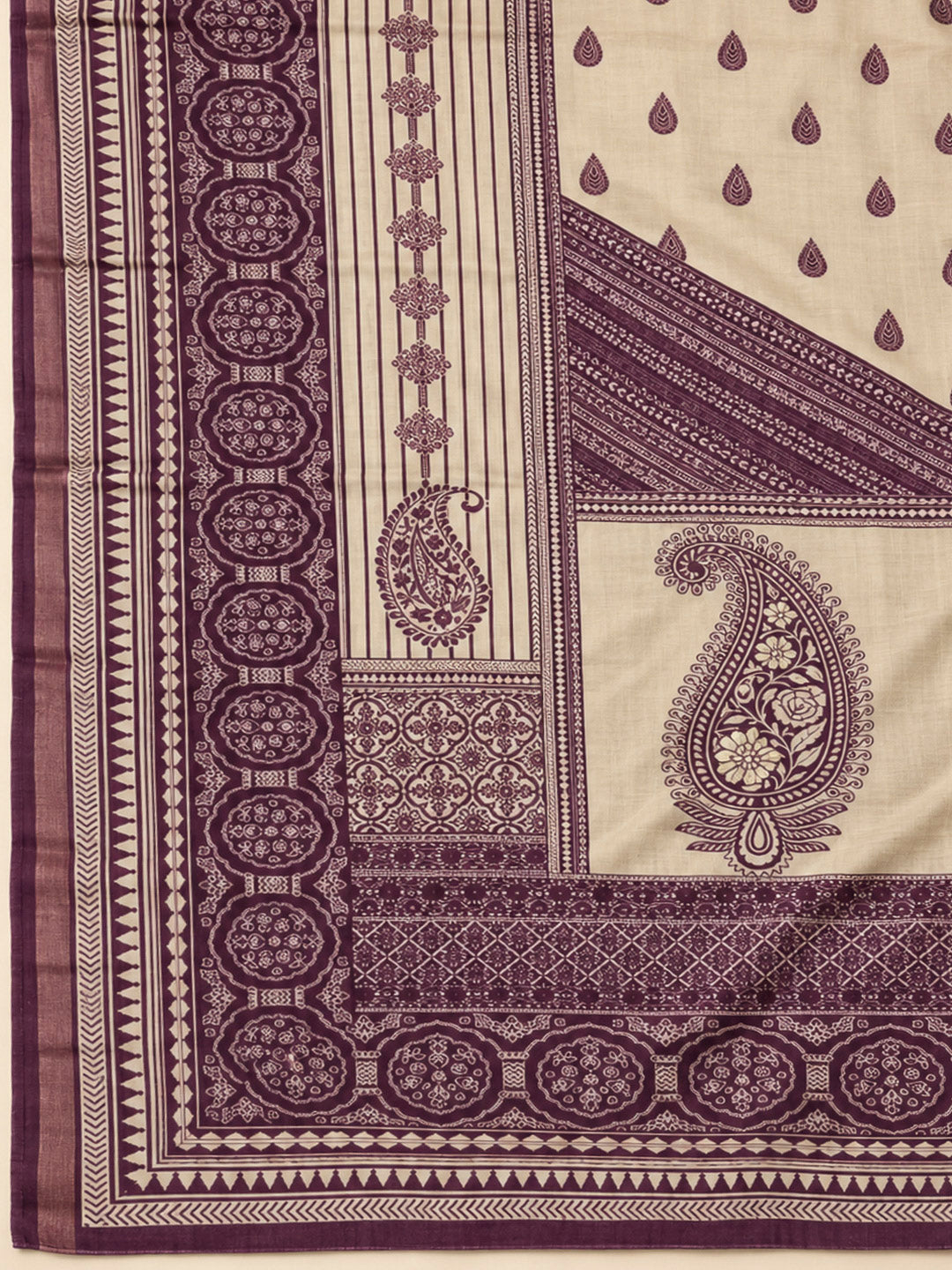 Purple Chanderi Embroidered Unstitched Dress Material