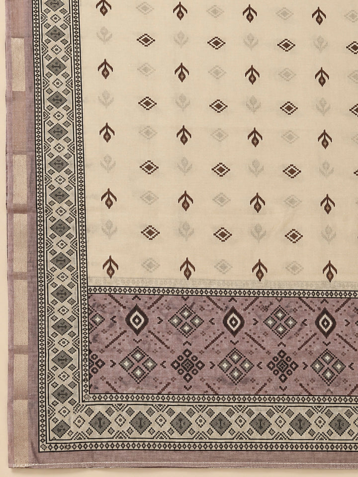 Onion Pink Chanderi Embroidered Unstitched Dress Material