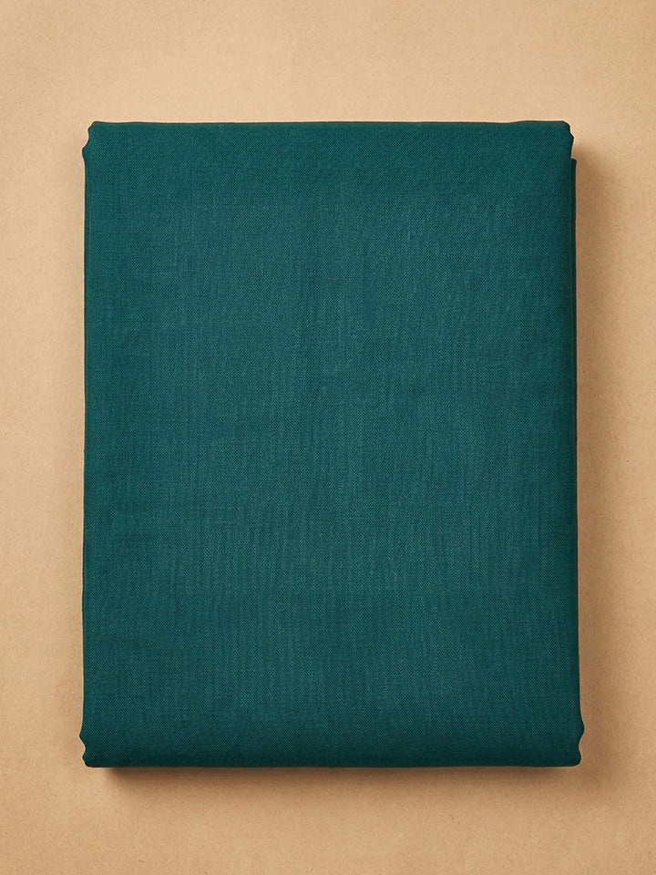 Blue Linen Blend Embroidered Unstitched Dress Material