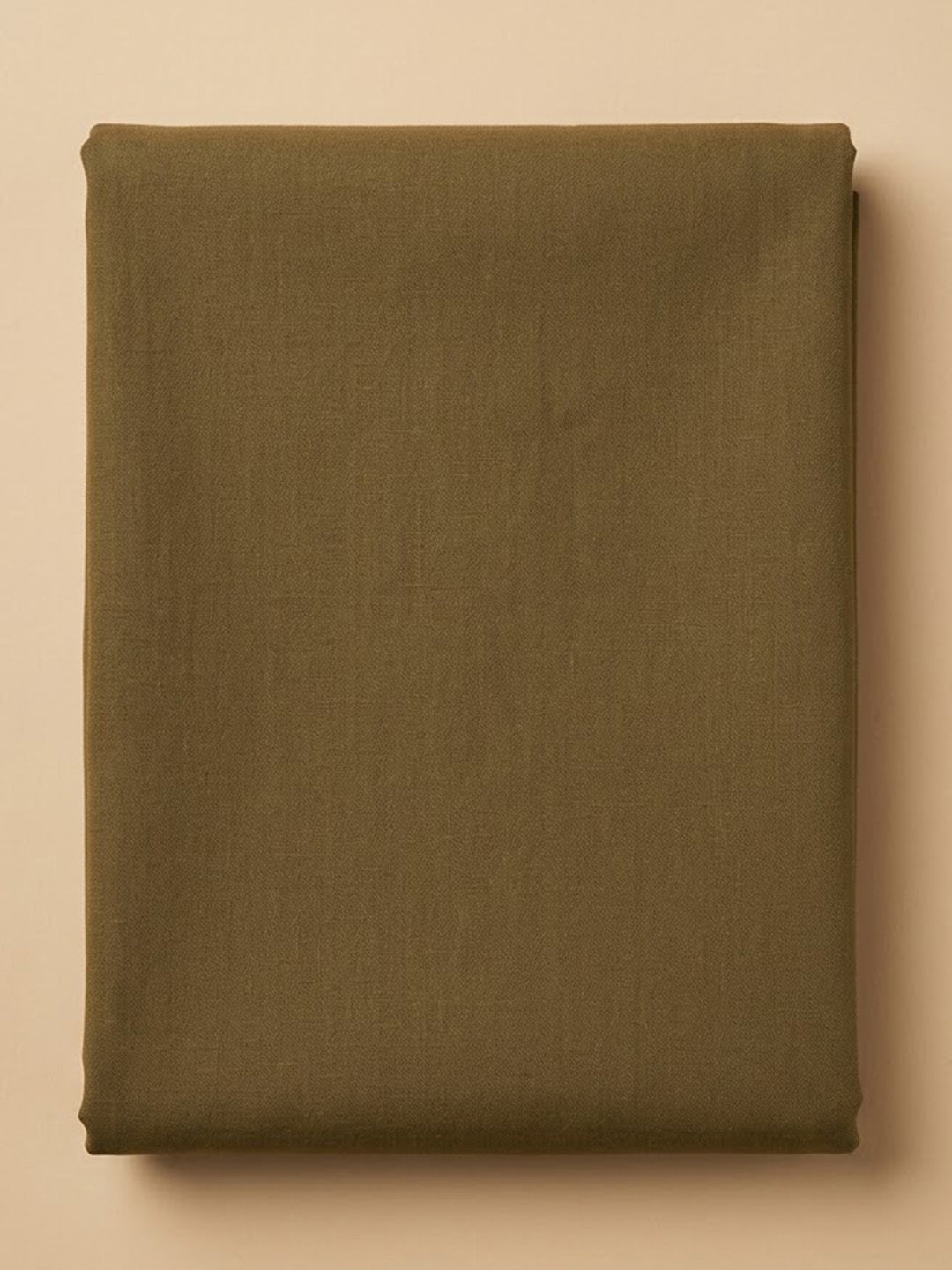 Brown Linen Blend Embroidered Unstitched Dress Material