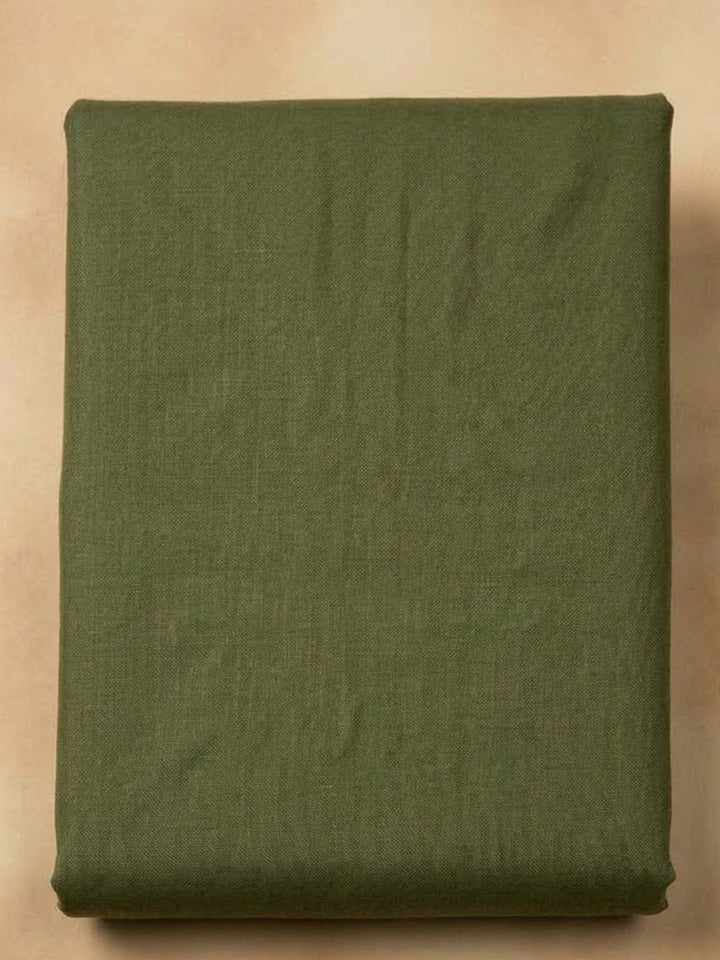 Pista Green Linen Blend Printed Unstitched Dress Material