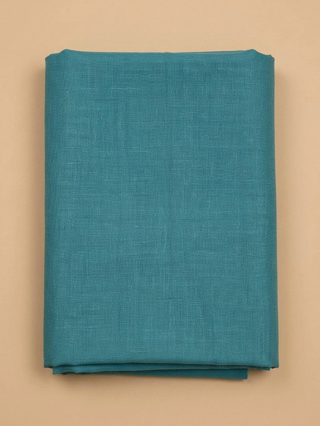 Blue Linen Blend Embroidered Unstitched Dress Material