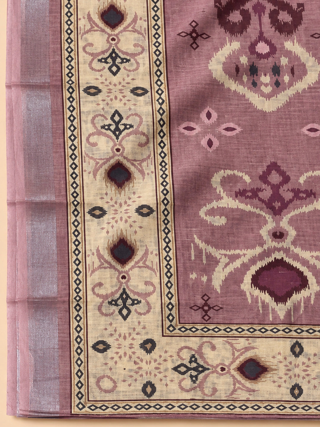Onion Pink Linen Blend Embroidered Unstitched Dress Material