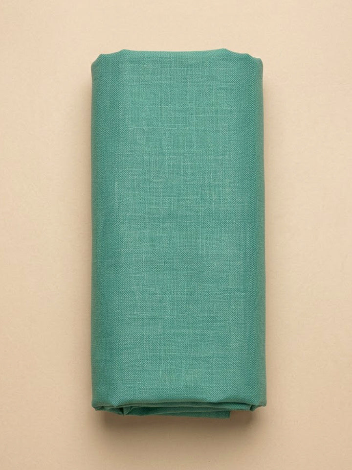 Sea Green Linen Blend Embroidered Unstitched Dress Material
