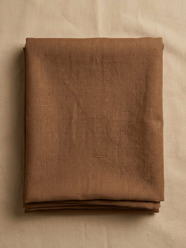 Rust Linen Blend Embroidered Unstitched Dress Material