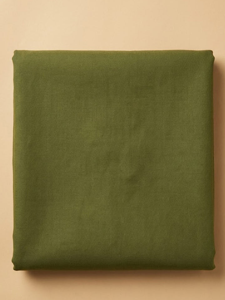 Green Chanderi Embroidered Unstitched Dress Material