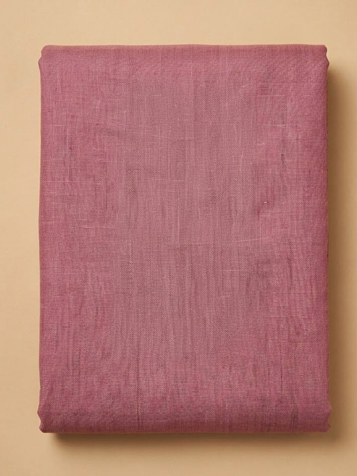 Onion-Pink Linen Blend Embroidered Unstitched Dress Material
