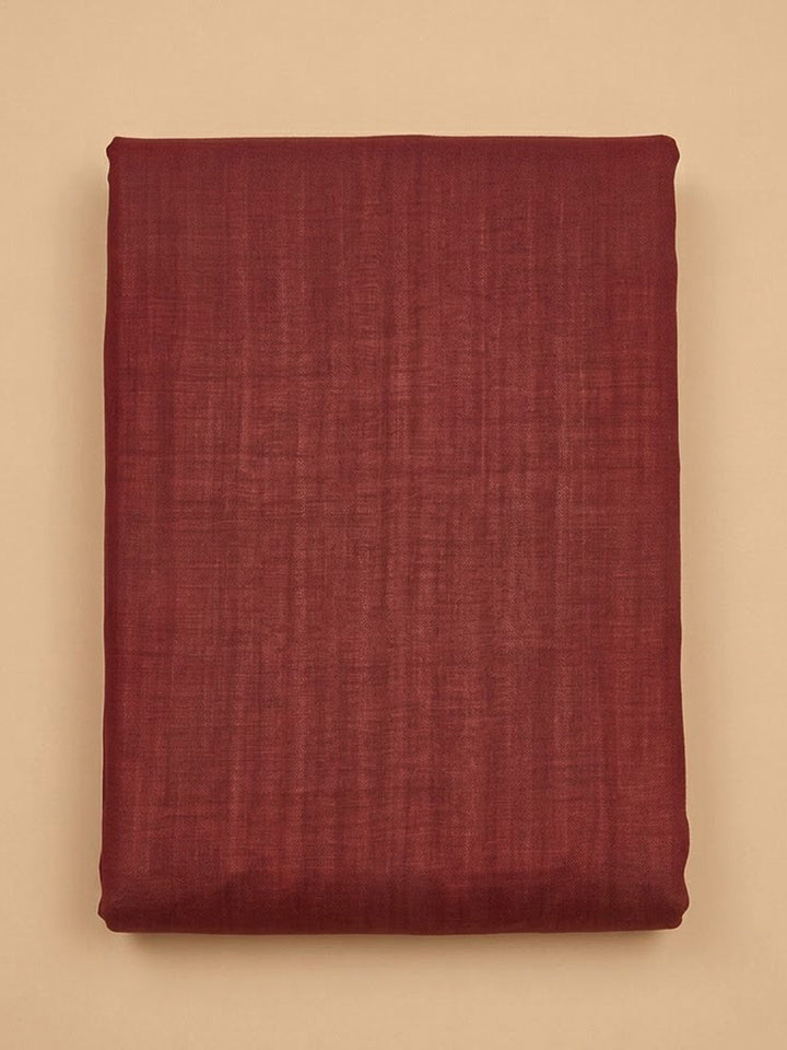 Maroon Cotton Blend Printed Unstitched Dress Material
