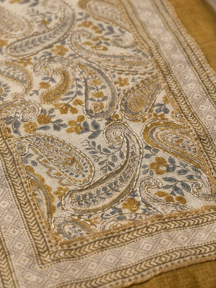 Mehndi Cotton Blend Printed Unstitched Dress Material