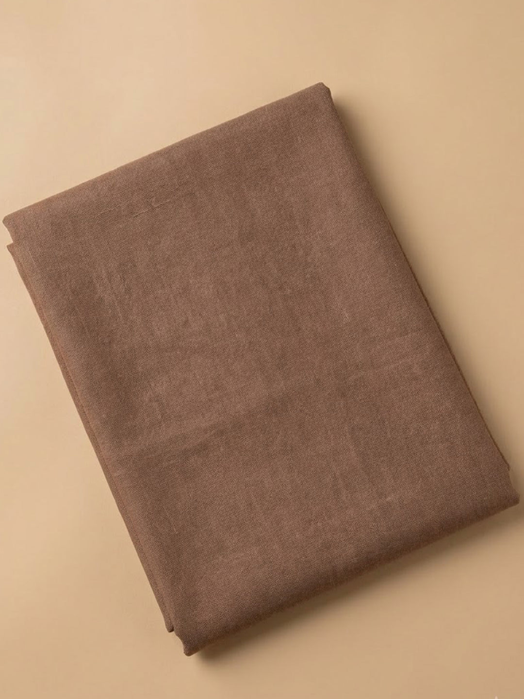 Beige Linen Blend Embroidered Unstitched Dress Material