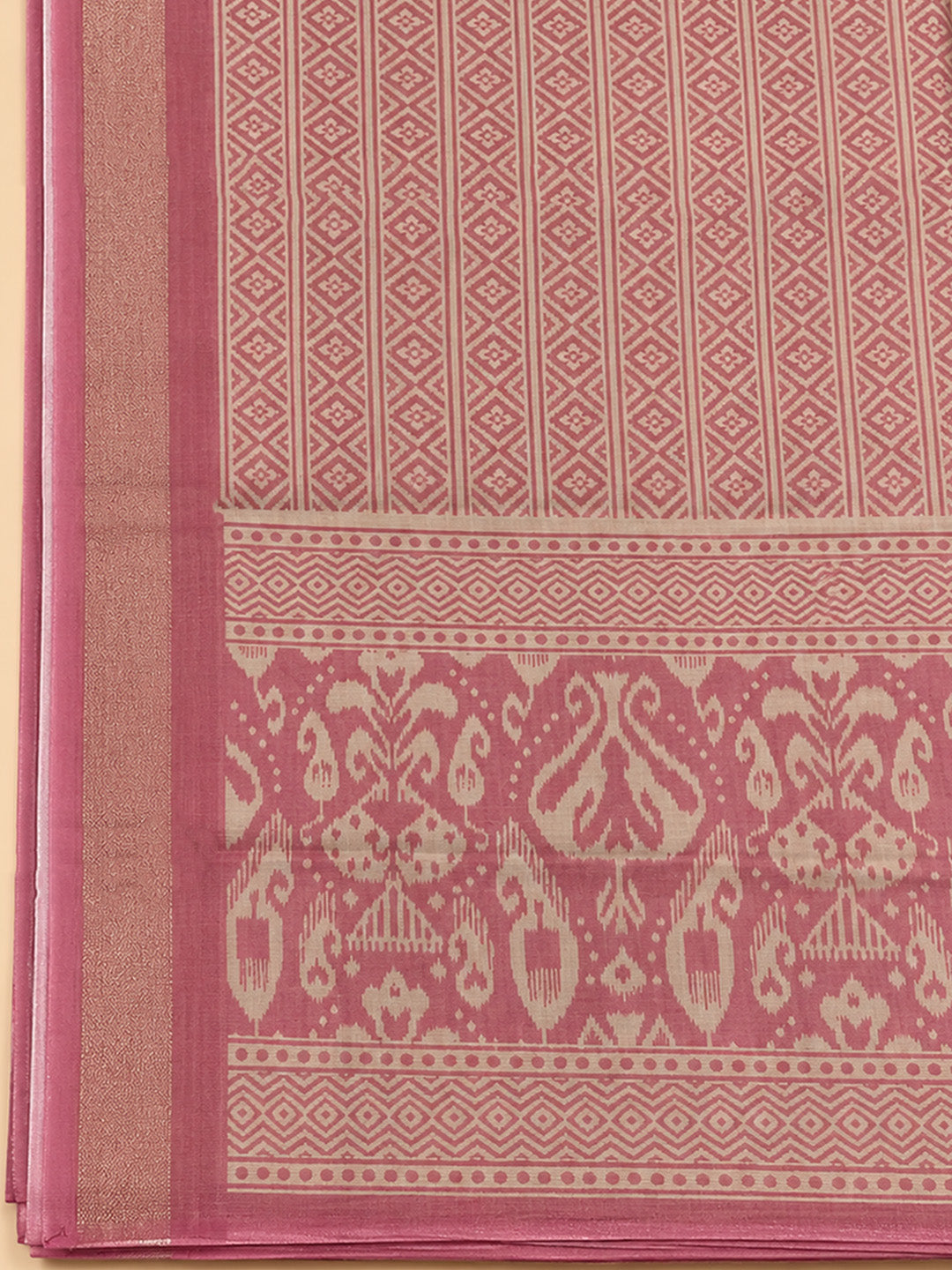 Onion Pink Linen Blend Printed Unstitched Dress Material