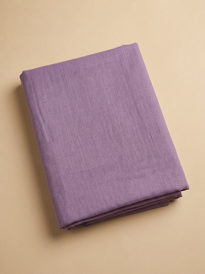 Purple Linen Blend Printed Unstitched Dress Material