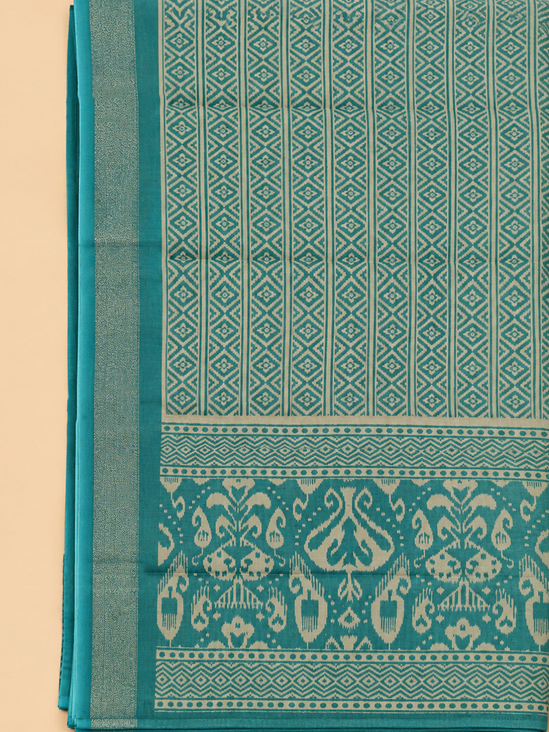 Rama Green Linen Blend Printed Unstitched Dress Material