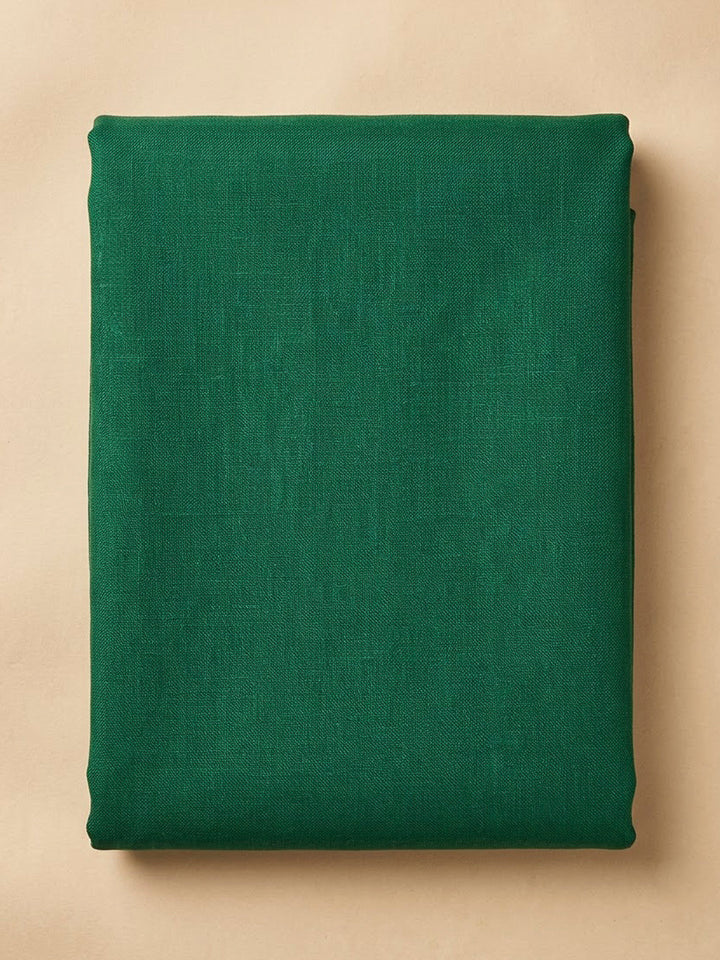 Rama Green Linen Blend Printed Unstitched Dress Material