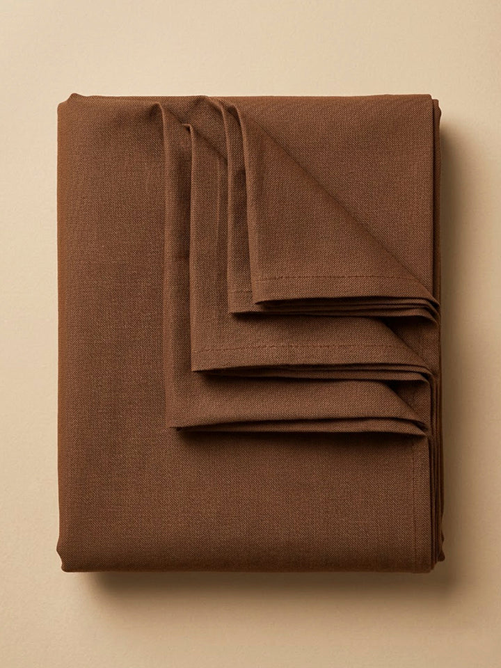 Rust Linen Blend Printed Unstitched Dress Material