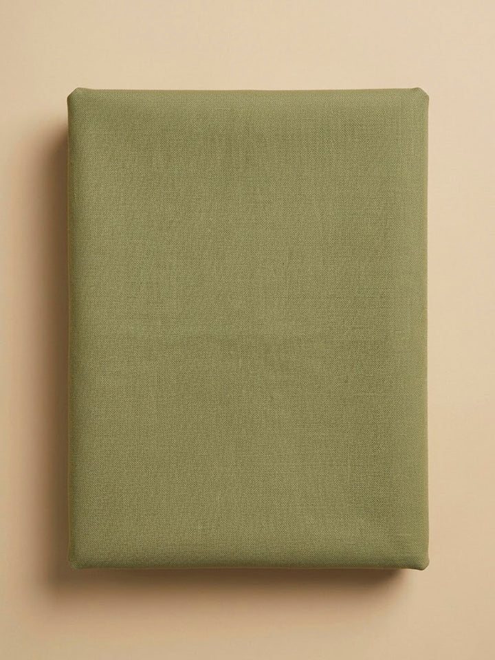 Pista Green Linen Blend Printed Unstitched Dress Material