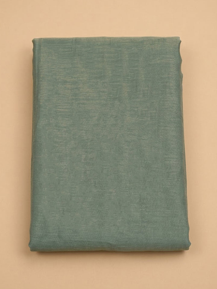 Sea Green Organza Embroidered Unstitched Dress Material