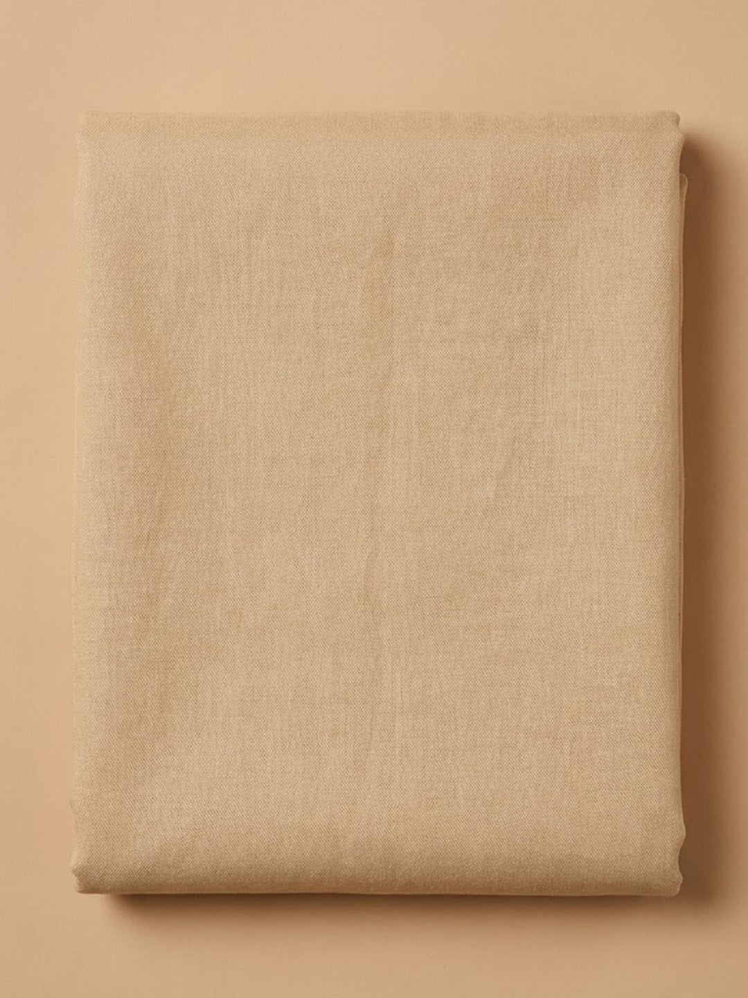 Beige Chanderi Embroidered Unstitched Dress Material