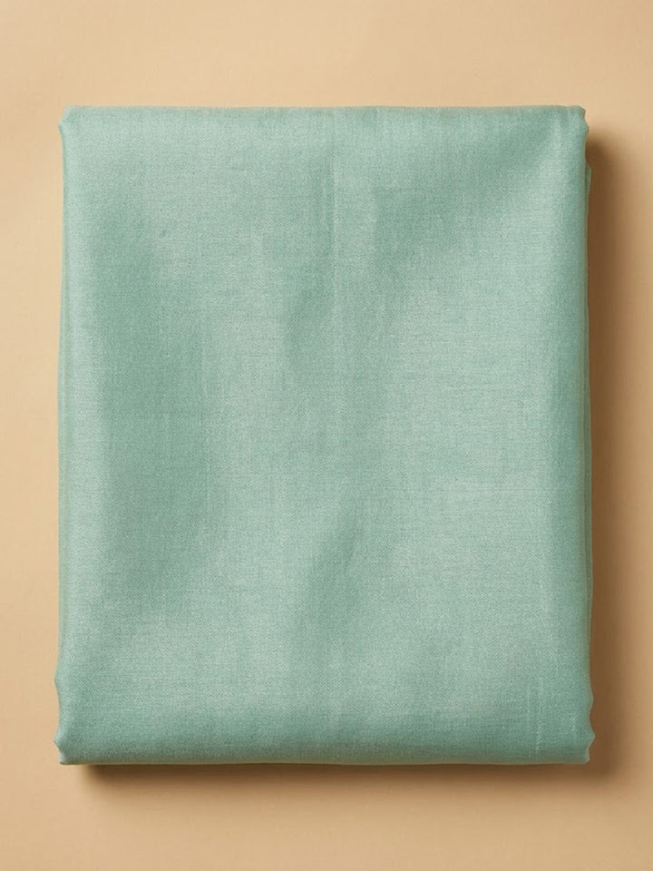 Sea-Green Chanderi Embroidered Unstitched Dress Material