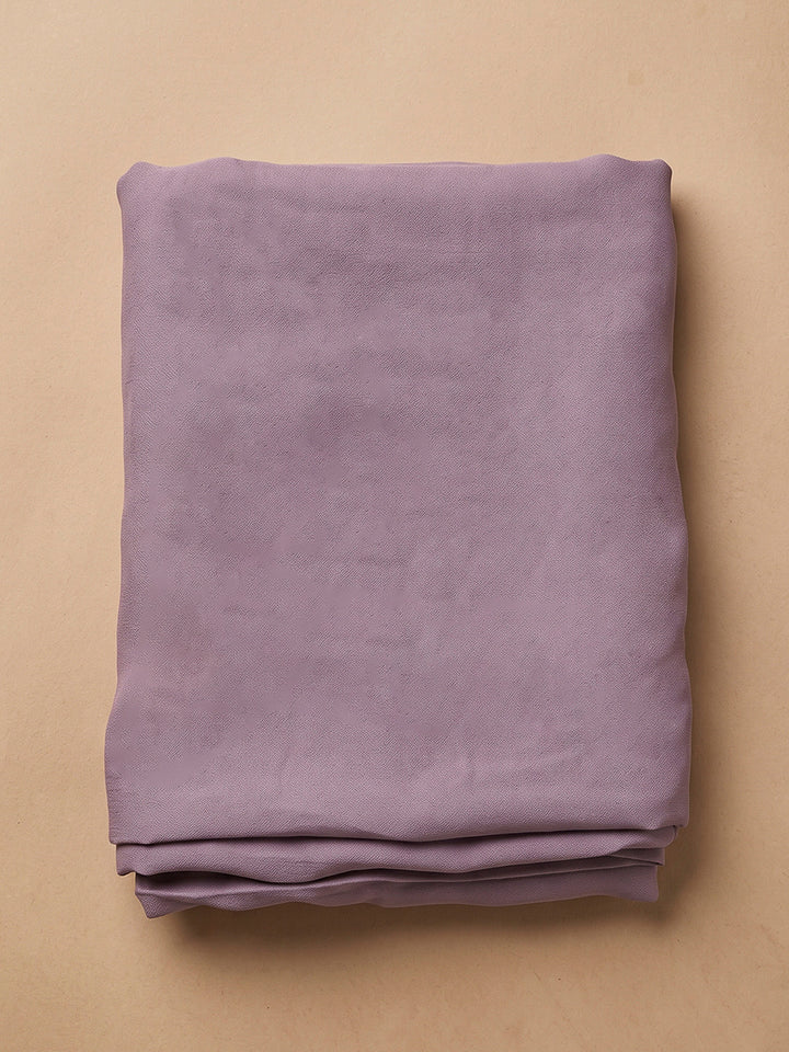 Lavender Organza Embroidered Unstitched Dress Material